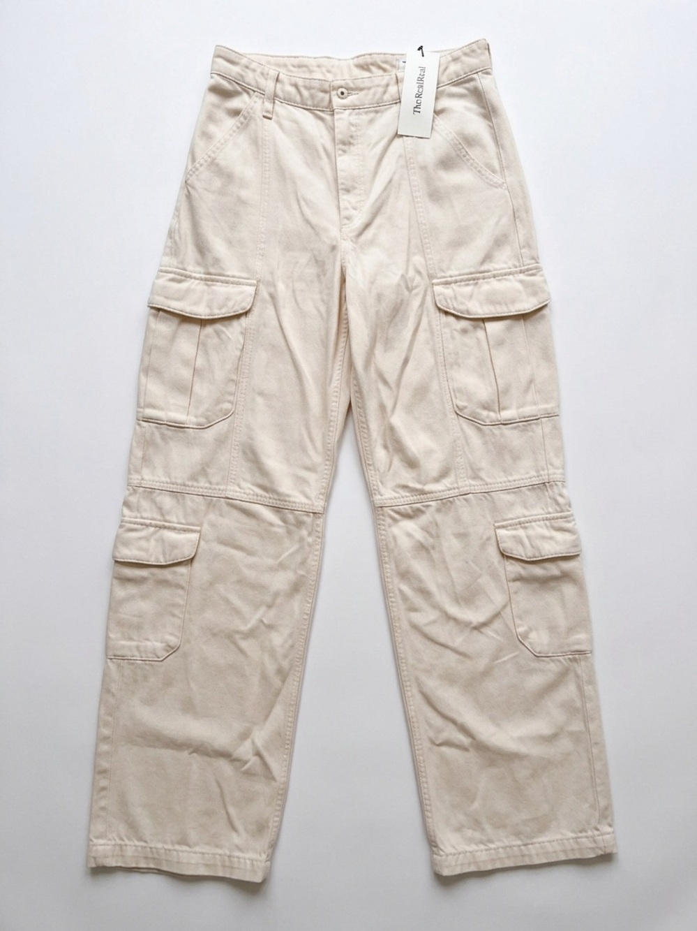 rag & bone Wide-Leg Cargo Pants in Cream